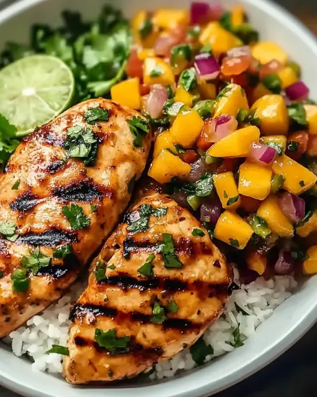 Honey Lime Chicken with Mango Salsa