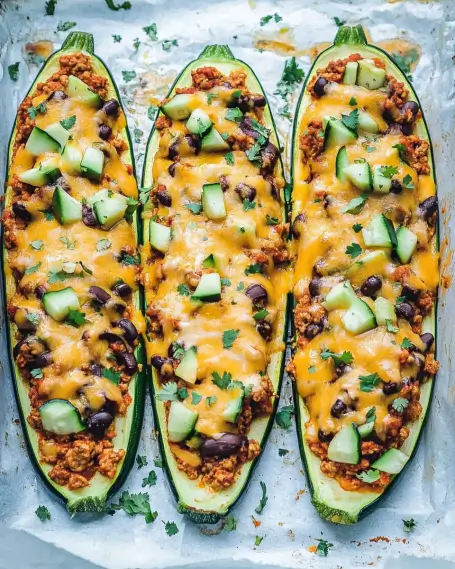Taco-Stuffed Zucchini Boats