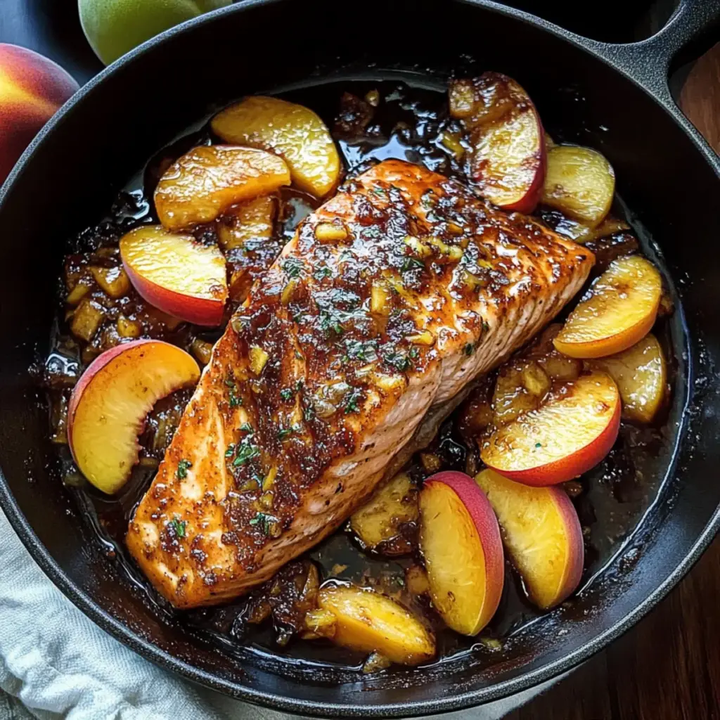 Bourbon Peach Roasted Salmon