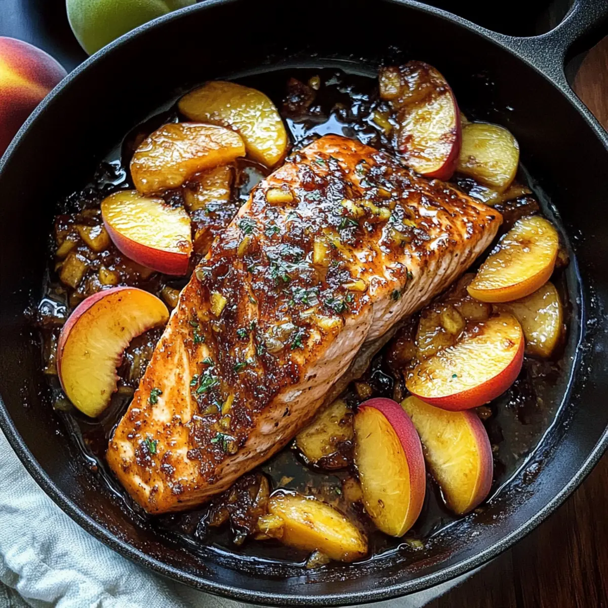 Bourbon Peach Roasted Salmon
