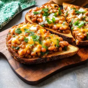 Cheesy Masala Beans on Toast