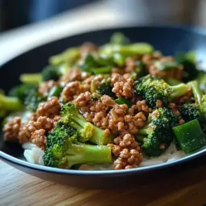 Honey Sriracha Ground Chicken and Broccoli