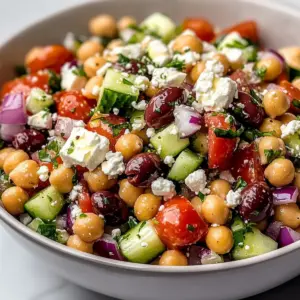 Mediterranean Chickpea Feta Salad