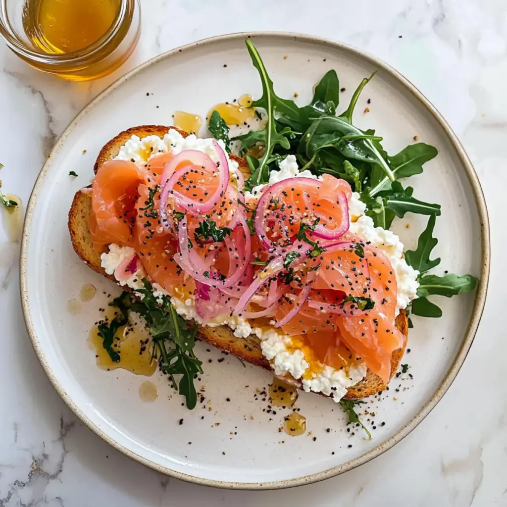 Smoked Salmon Cottage Cheese Toast.