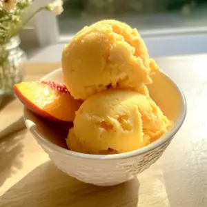 Three Ingredient Peach Sorbet
