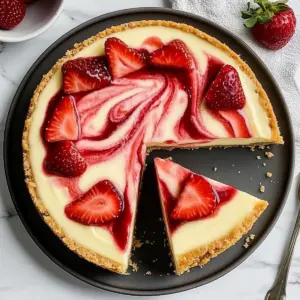 Strawberry Swirl Cheesecake