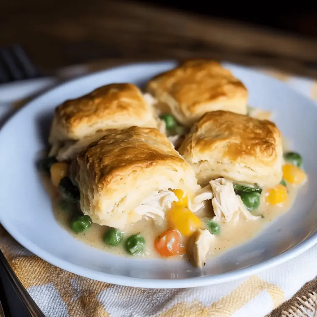 Chicken Pot Pie with Biscuits