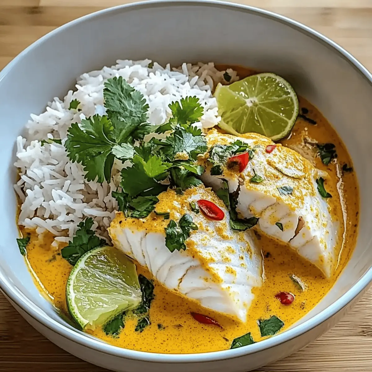 Coconut Lime Fish Curry with Jasmine Rice