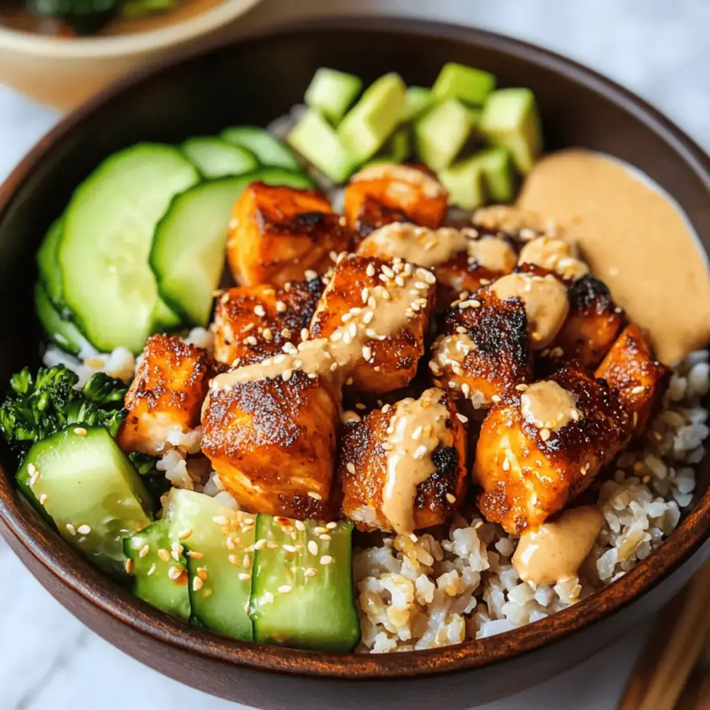 Crispy Bang Bang Salmon Bites Bowls