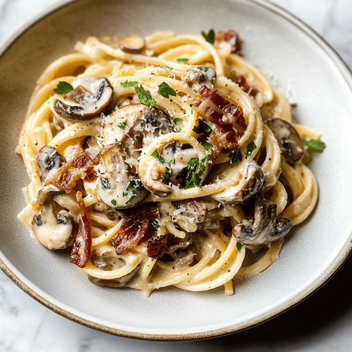 Bacon and Mushroom Pasta