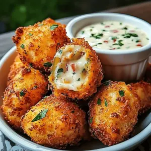 Cheesy Jalapeño Ranch Chicken Poppers with a Creamy Dip