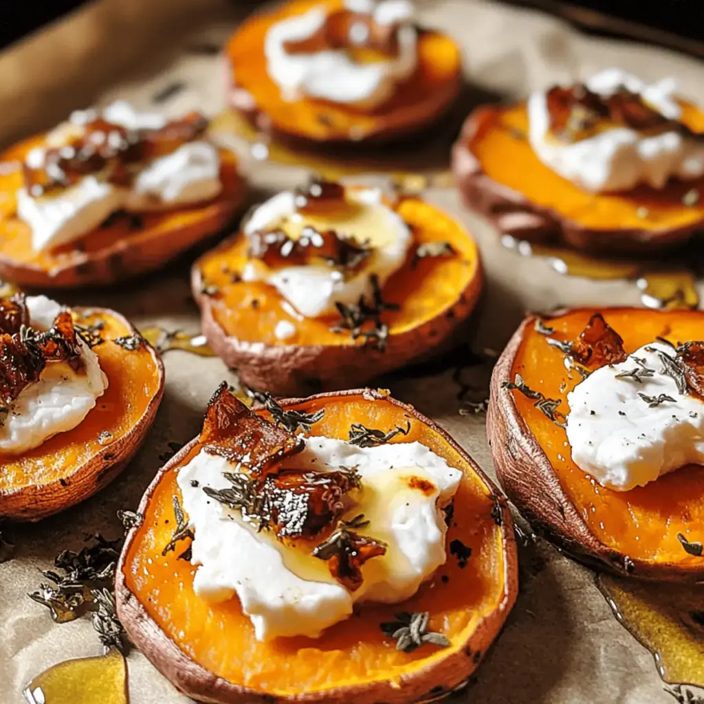 Sweet Potato Rounds with Goat Cheese