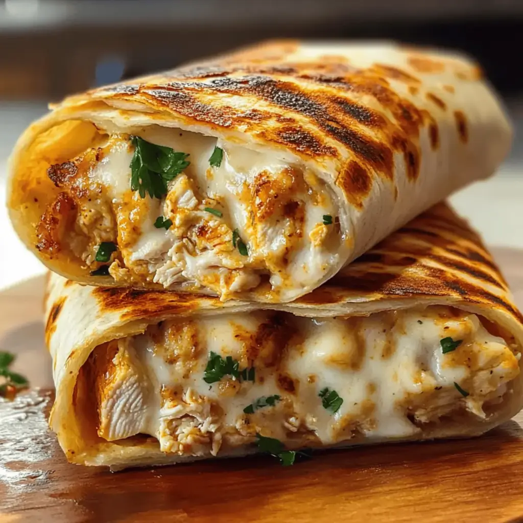 Cheesy Garlic Chicken Wraps