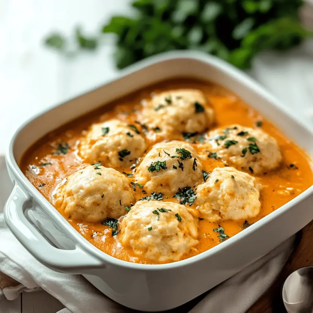 Tomato Soup with Cheddar Bay Dumplings