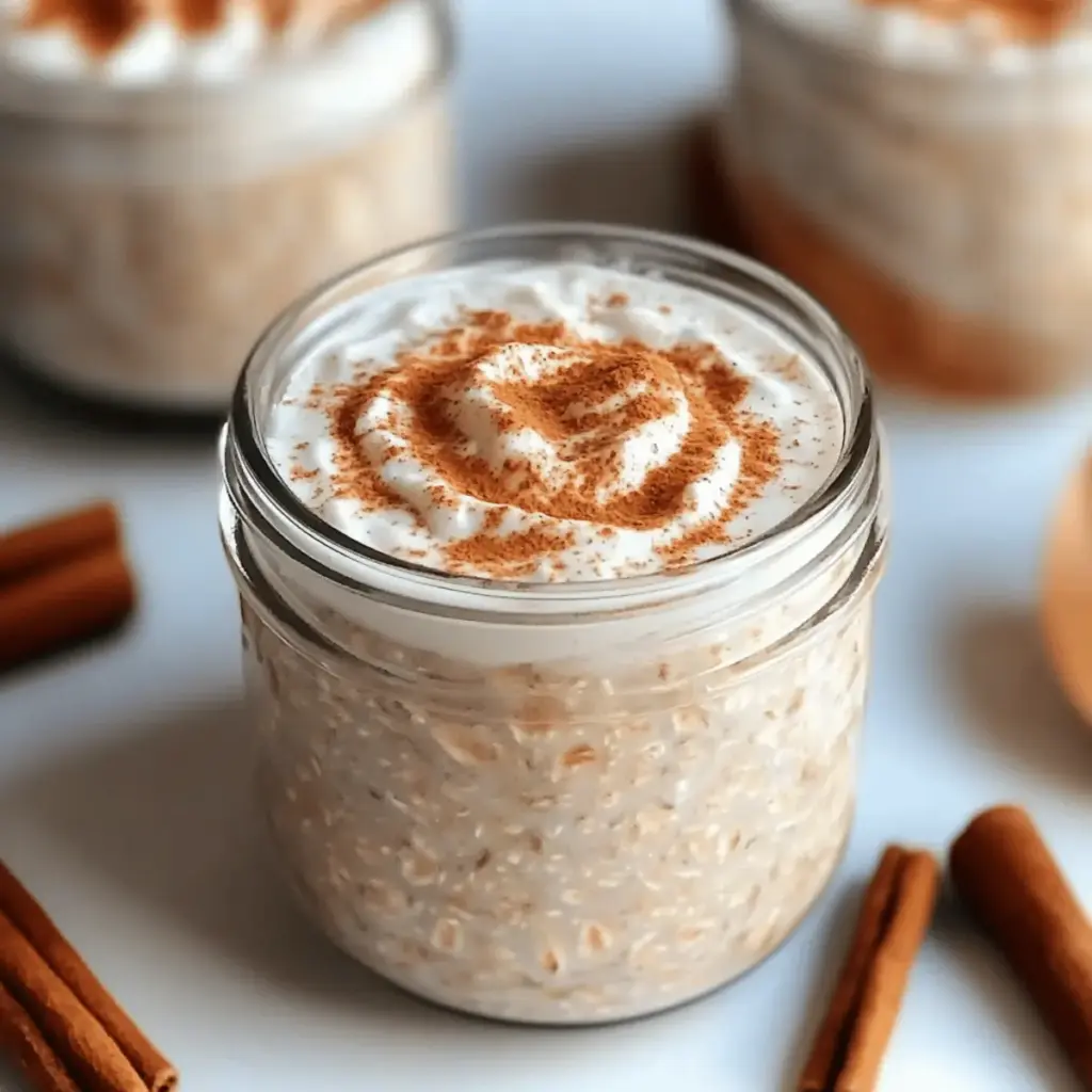 Homemade Cinnamon Roll Overnight Oats with Yogurt