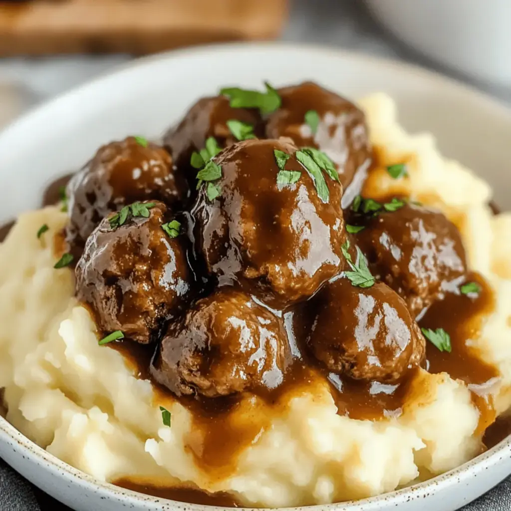 Slow Cooker Salisbury Steak Meatballs