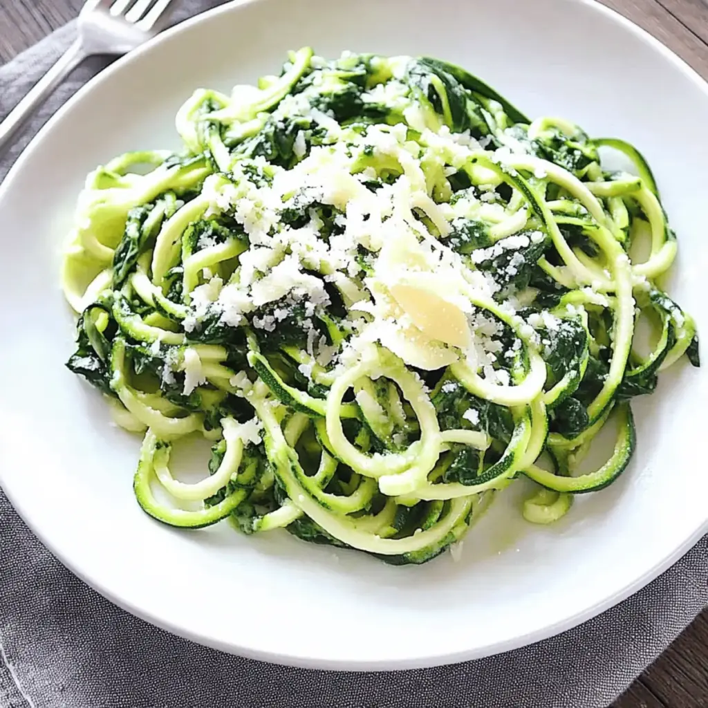 Spinach Parmesan Zucchini Noodles
