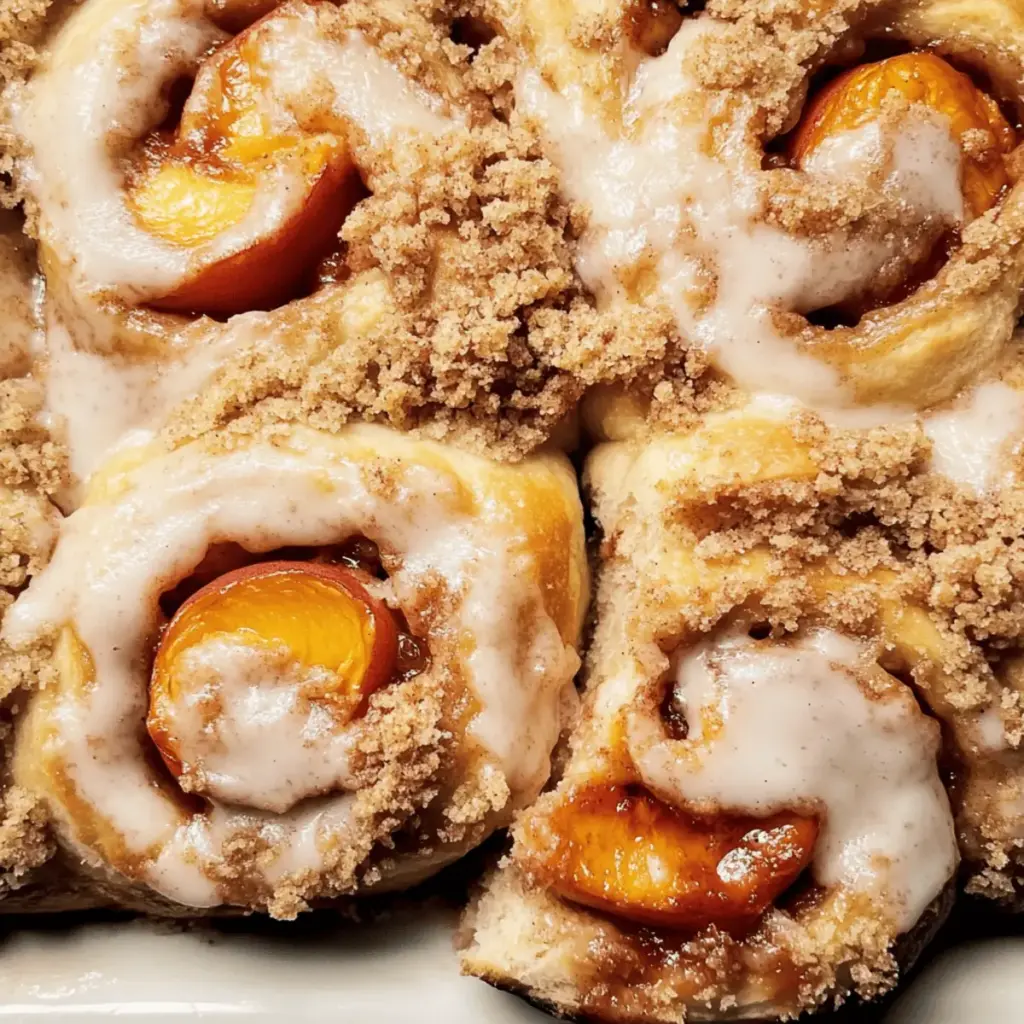 Peach Cobbler Cinnamon Rolls