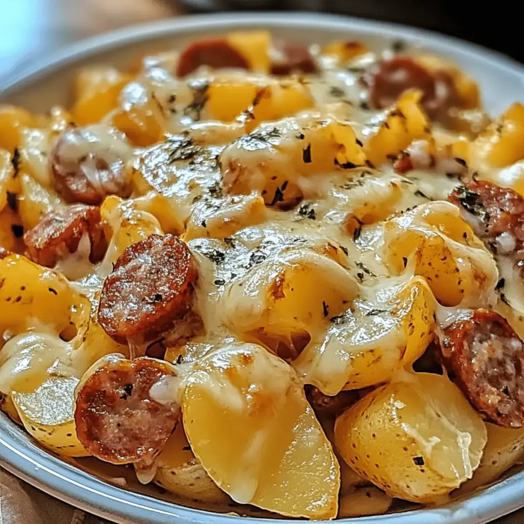 Cheesy Ranch Potatoes and Smoked Sausage