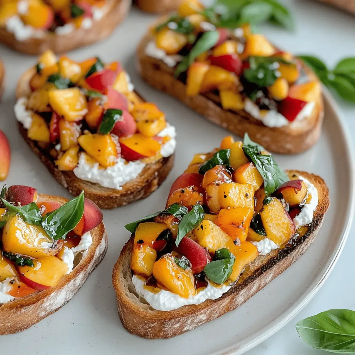 Peach Bruschetta with Whipped Ricotta