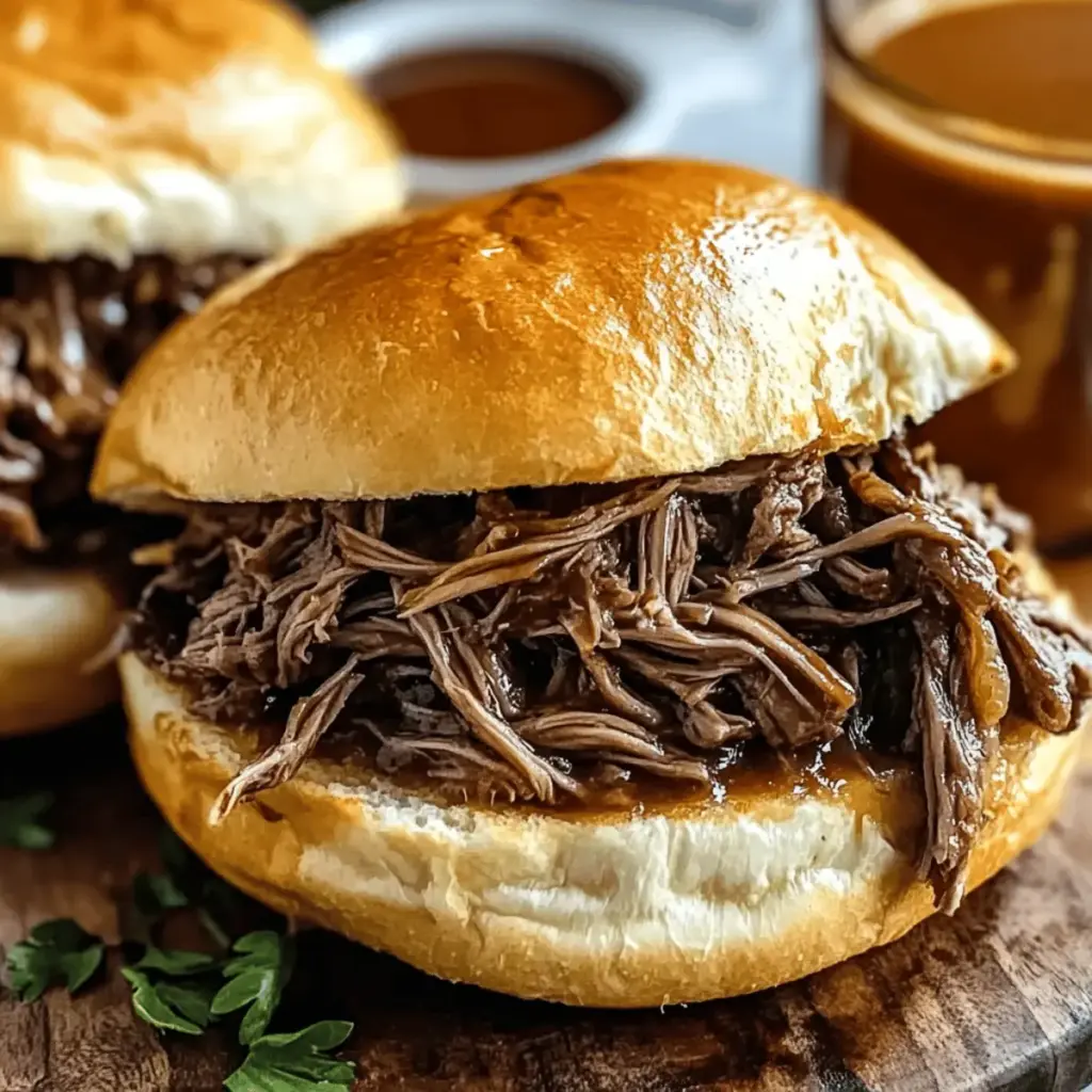 Crockpot French Dip Sandwiches