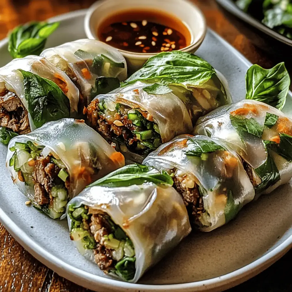 Thai Basil Beef Rolls