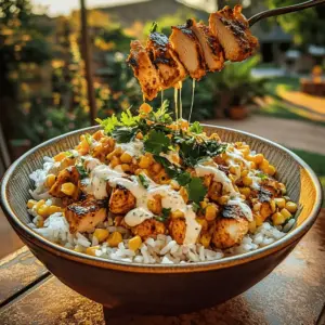 Spicy Street Corn Chicken Rice Bowl