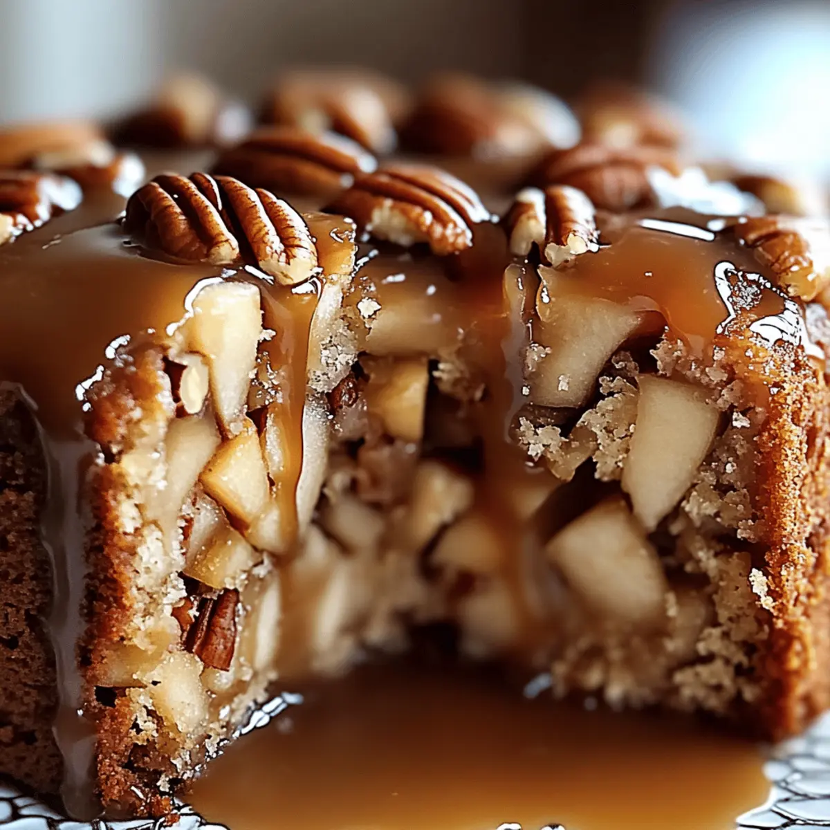 Apple Pecan Cake With Caramel Glaze