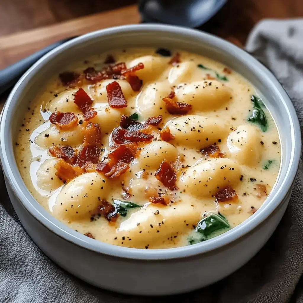 Bacon Cheddar Gnocchi Soup