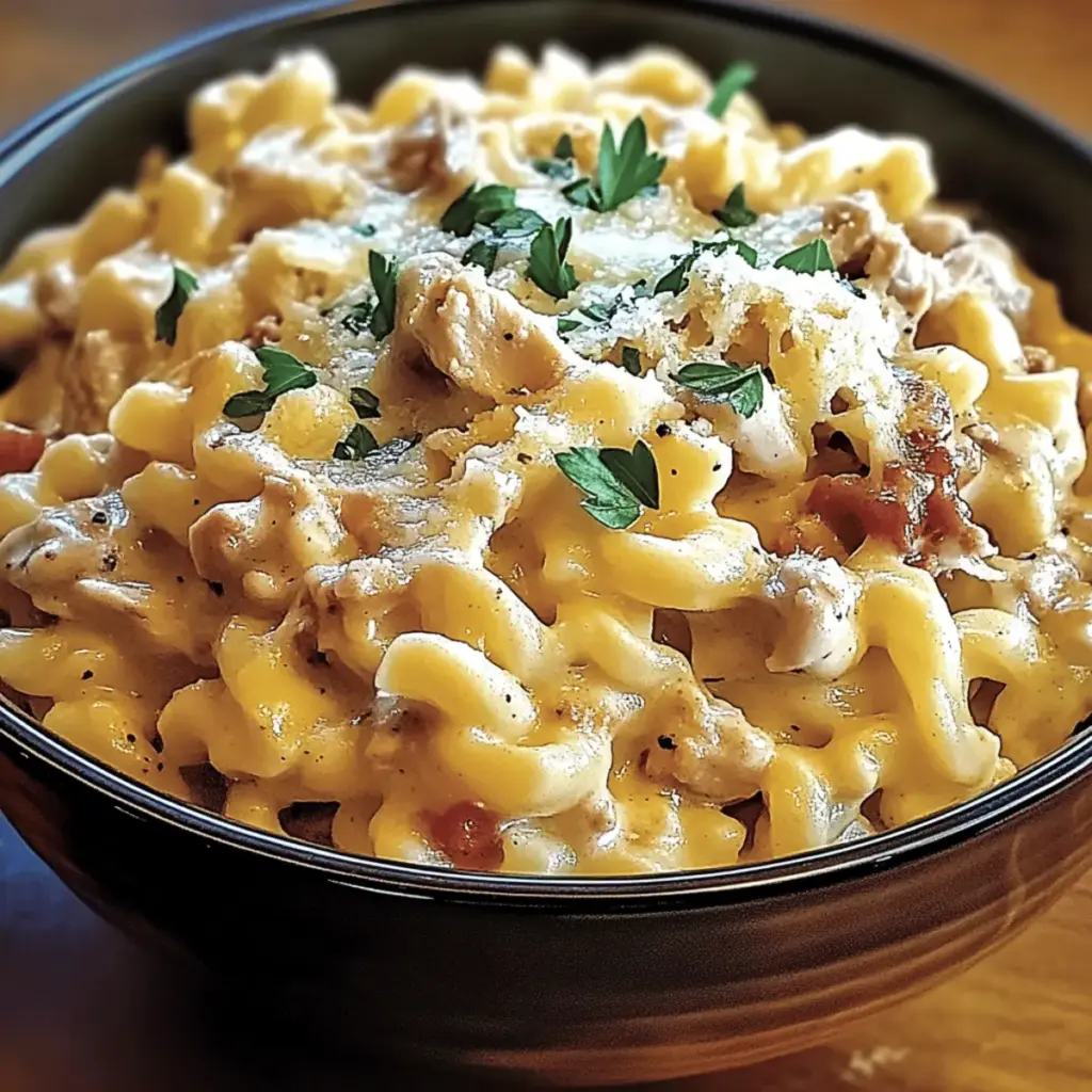 Crockpot Garlic Parmesan Chicken Pasta Recipe