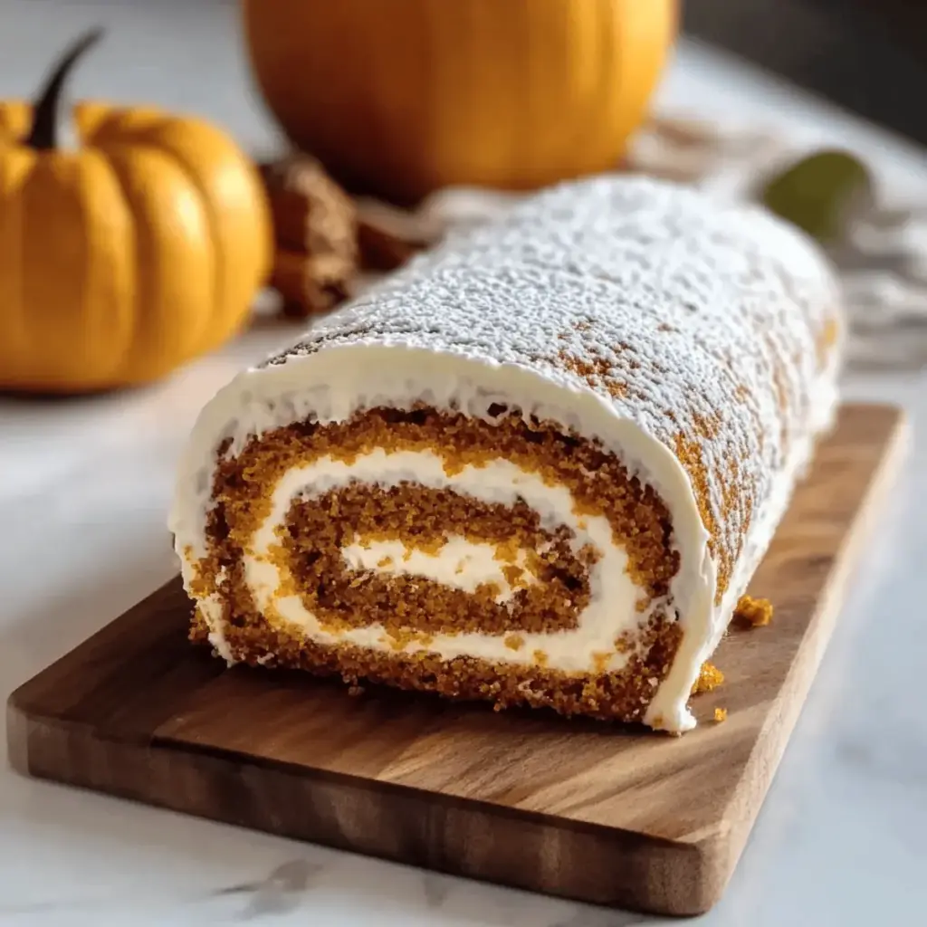 Fall Pumpkin Spice Roll Cake