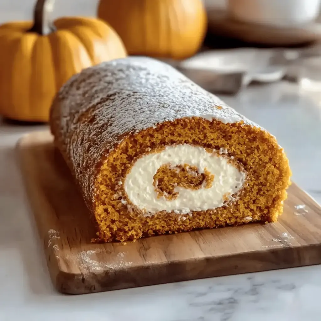Fall Pumpkin Spice Roll Cake