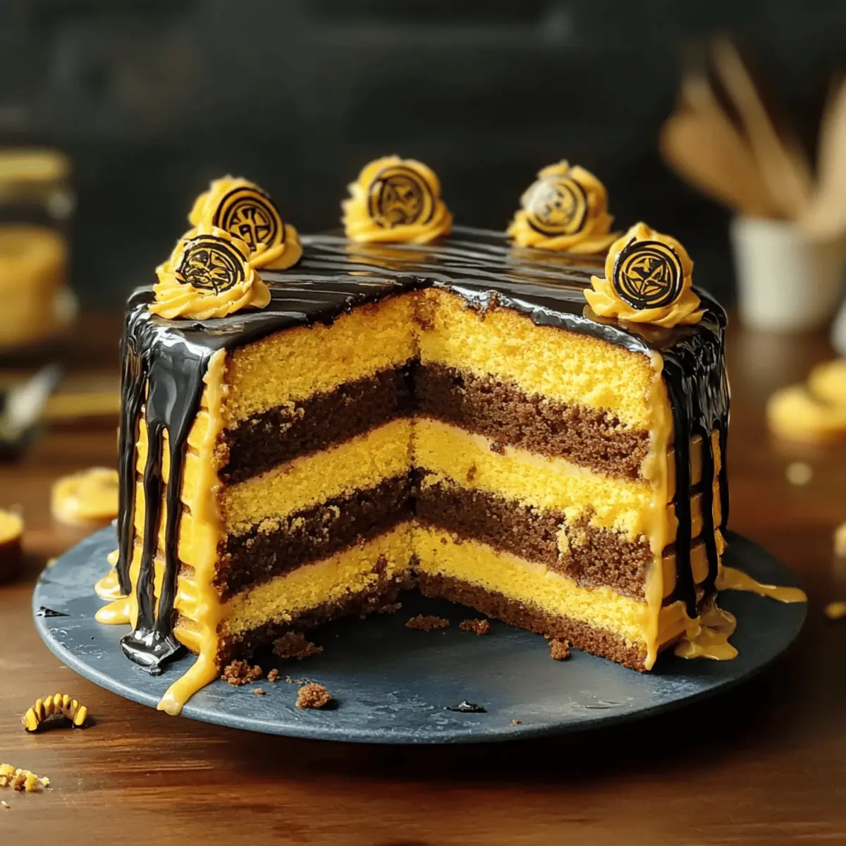 Homemade Hufflepuff’s Layer Cake