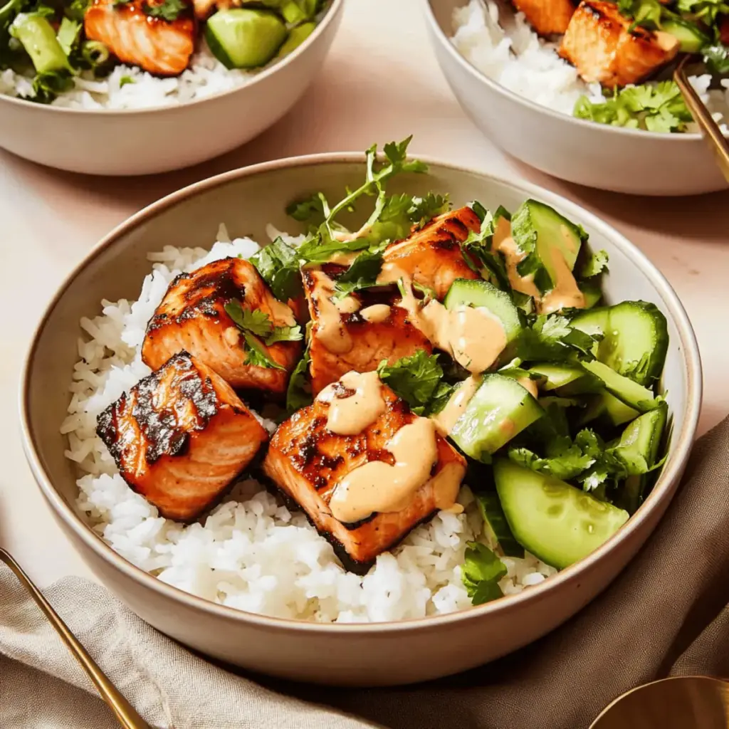 Honey Glazed Salmon Bowls