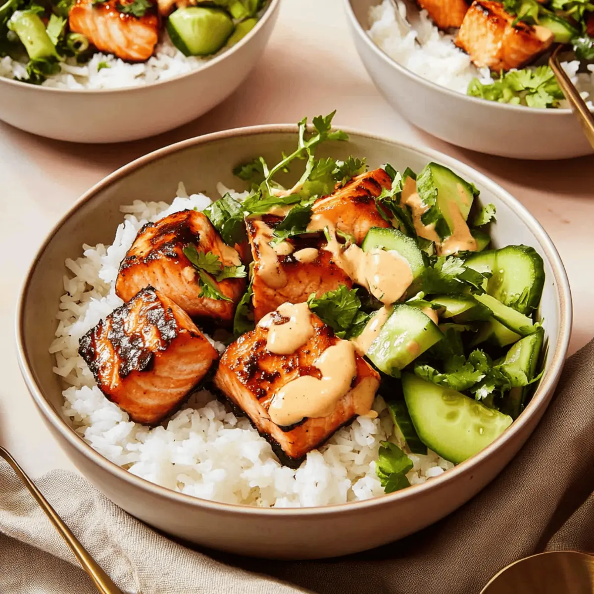 Honey Glazed Salmon Bowls