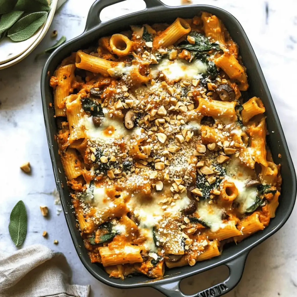 Pasta Bake with Pumpkin Tomato Sauce