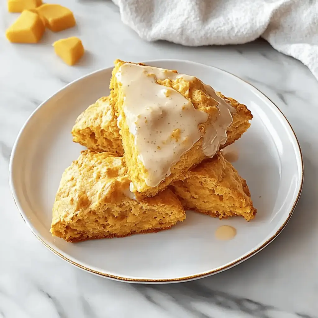 Pumpkin Scones with Whipped Brown Butter Icing