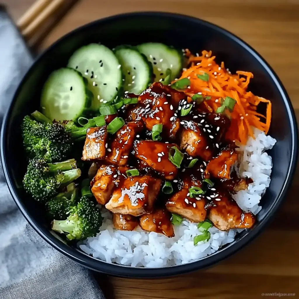 Spicy Korean BBQ Chicken Rice Bowl