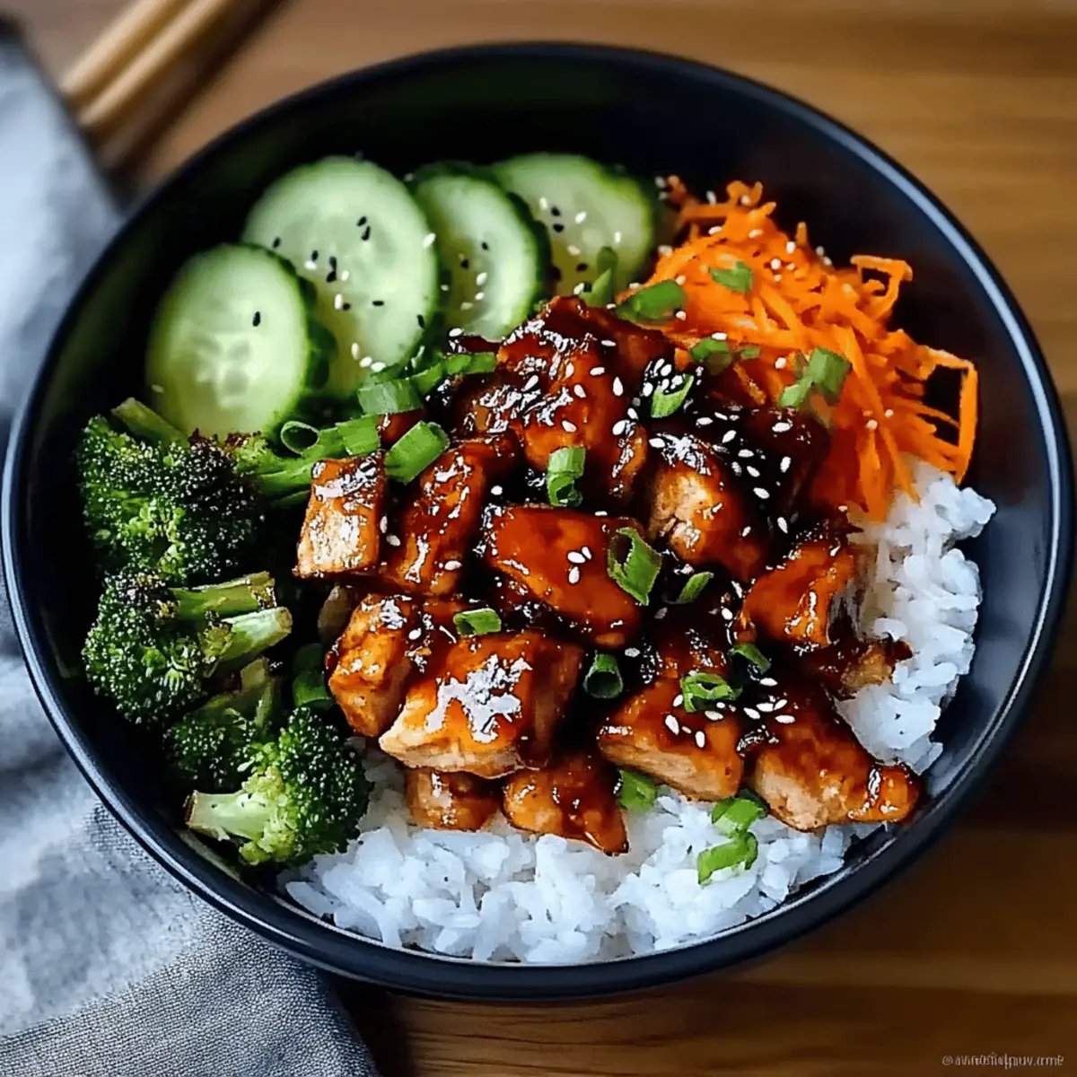 Spicy Korean BBQ Chicken Rice Bowl