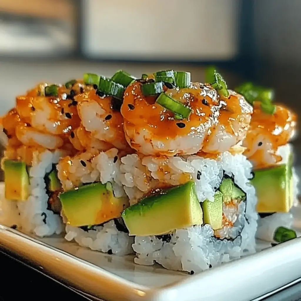 Spicy Shrimp Sushi Stacks