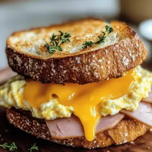Egg and Ham Breakfast Sandwich