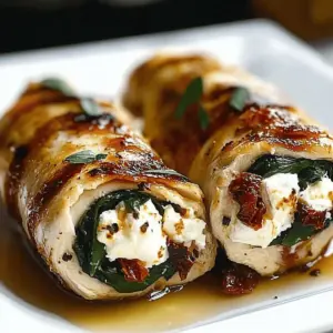 Rolled Up Chicken with Feta, Spinach, and Sun-Dried Tomatoes