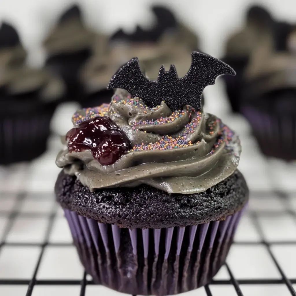 Black Velvet Halloween Cupcake