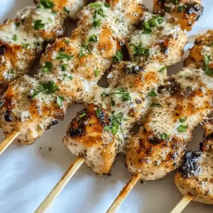 Ranch Garlic Parmesan Chicken Skewers