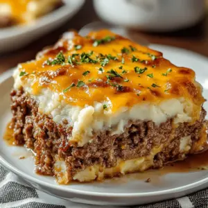 Meatloaf with Mashed Potatoes and Cheese