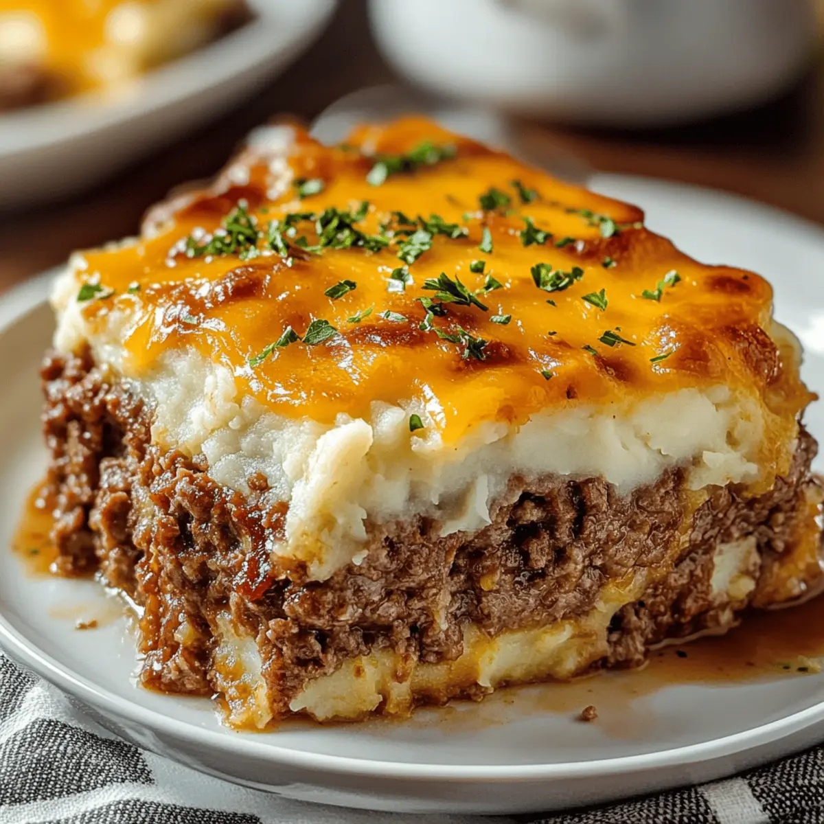 Meatloaf with Mashed Potatoes and Cheese
