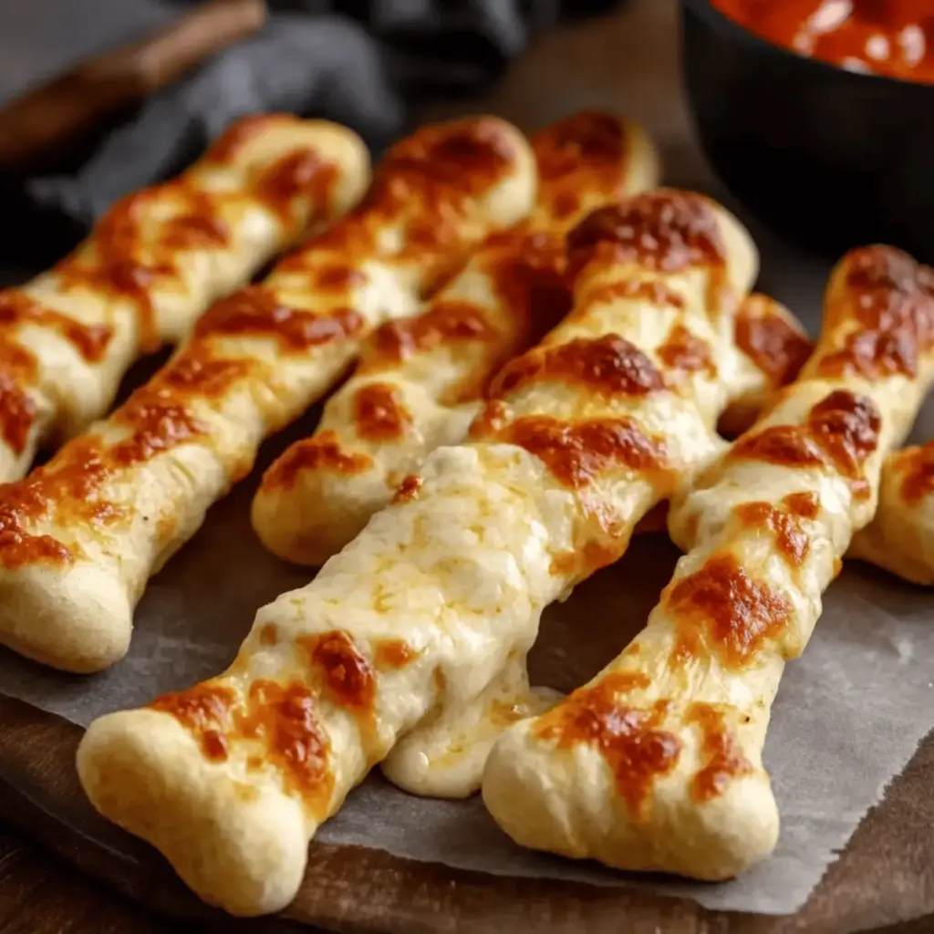 Cheesy Halloween Breadstick Bones
