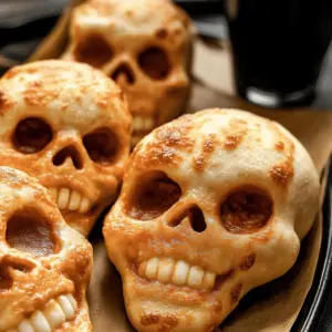Halloween Pizza Skulls