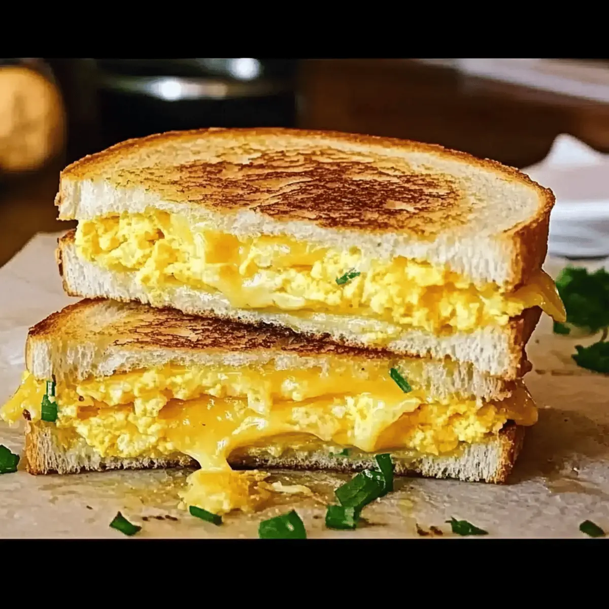 Scrambled Egg Grilled Cheese Sandwich