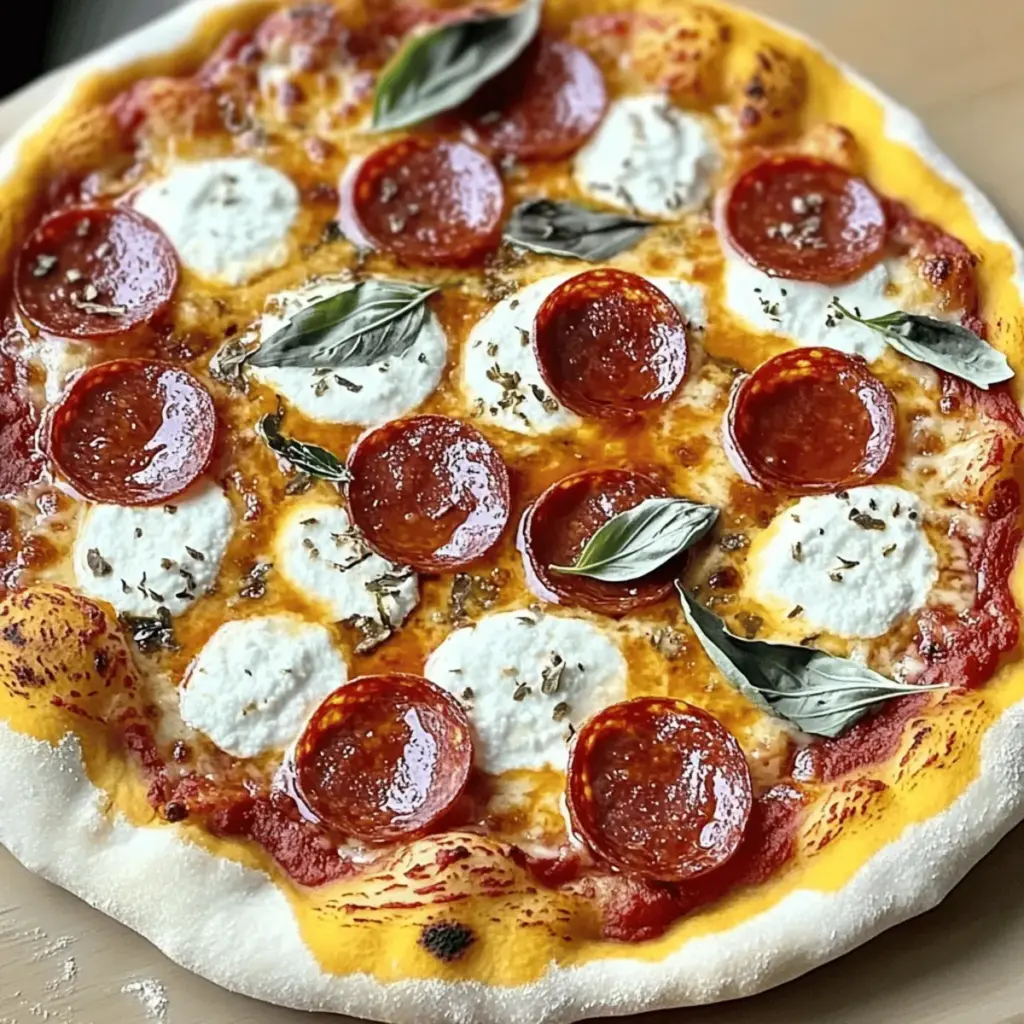 Hot Honey Pepperoni Ricotta Pizza
